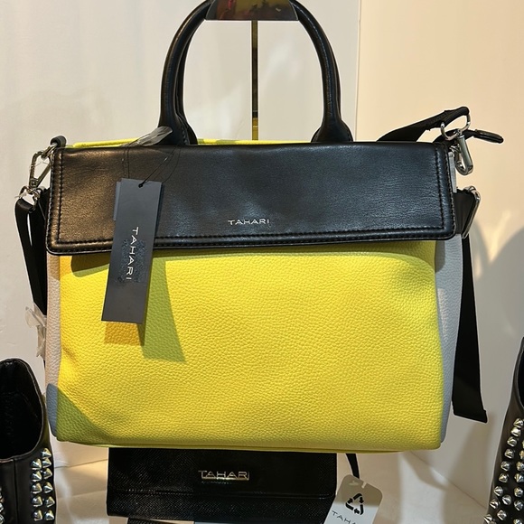 NWT Tahari Handbag & Wristlet Wallet . Spiked Boots Ring,Bagcharm,neckla… - Picture 5 of 15